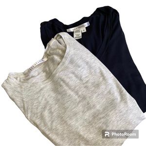 2 Max Studio Tops Navy & Gray Heathered Size Small